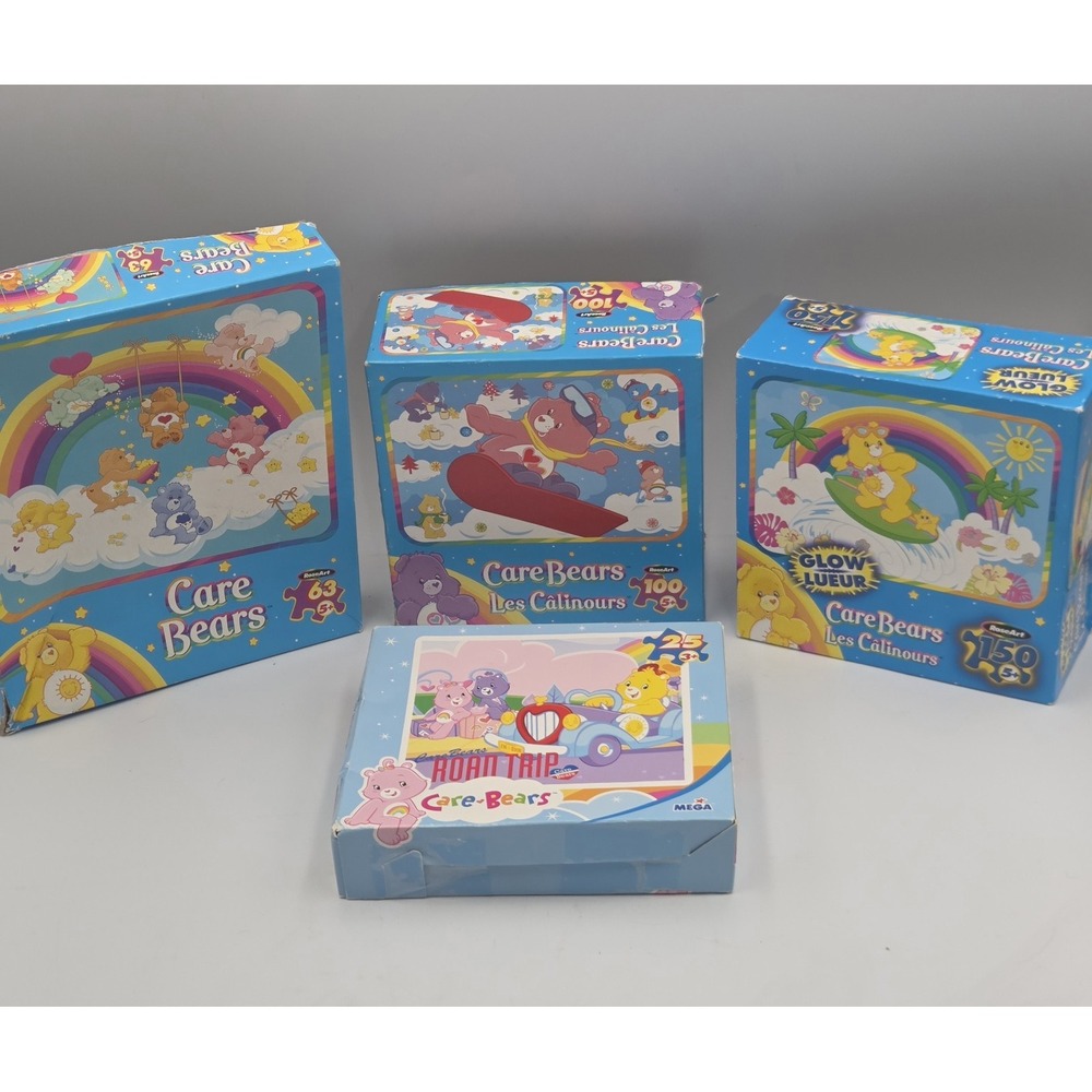 Care Bears 25-150 Piece Jigsaw Puzzles (4) Complete Rare 80's 90's